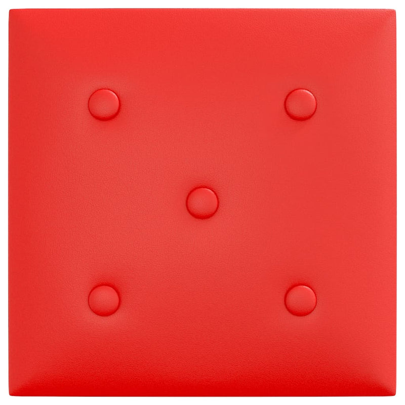 vidaXL 12 db piros műbőr fali panel 30 x 30 cm 1,08 m²