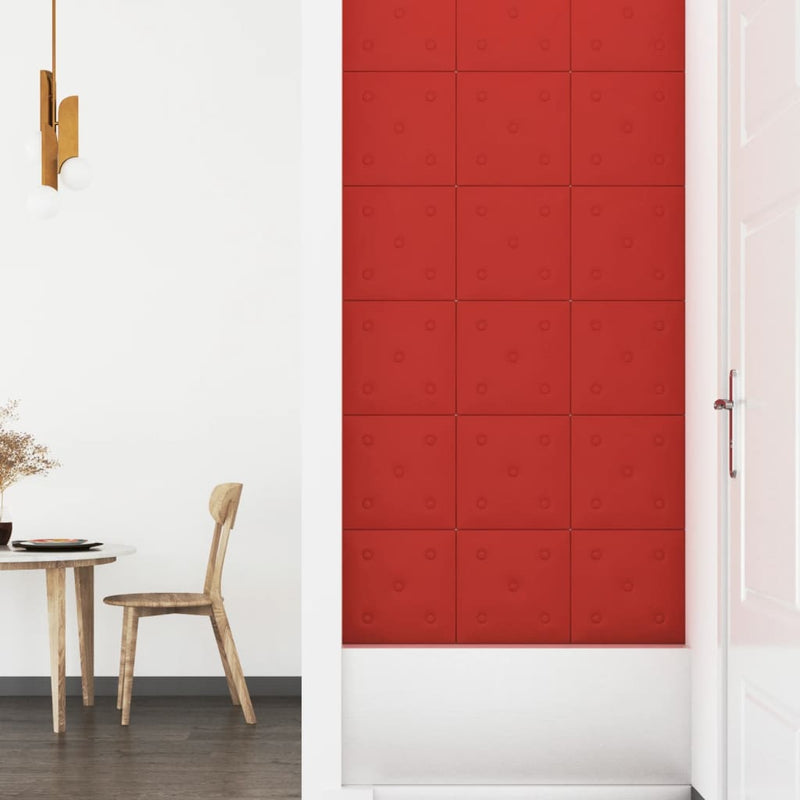 vidaXL 12 db bordó műbőr fali panel 30 x 30 cm 1,08 m²