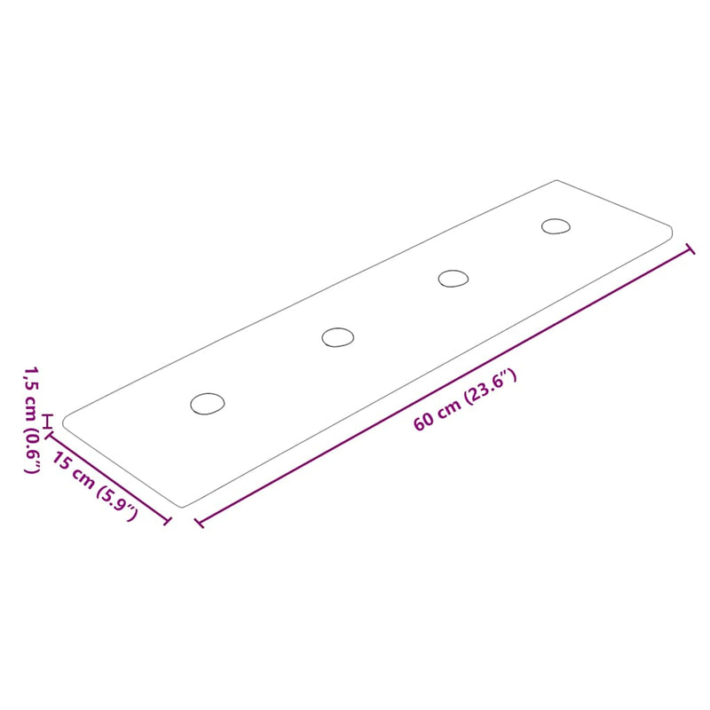 vidaXL 12 db piros műbőr fali panel 60 x 15 cm 1,08 m²