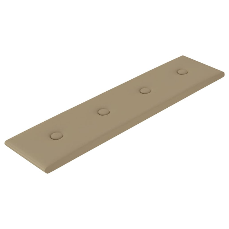 vidaXL 12 db cappuccino színű műbőr fali panel 60 x 15 cm 1,08 m²