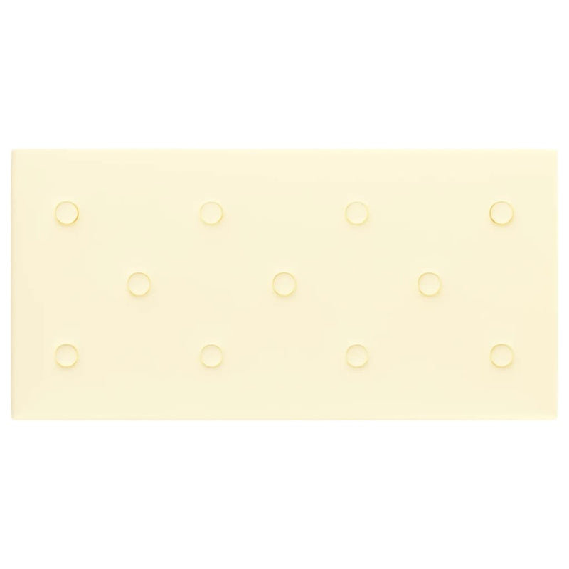 vidaXL 12 db krémfehér műbőr fali panel 60 x 30 cm 2,16 m²