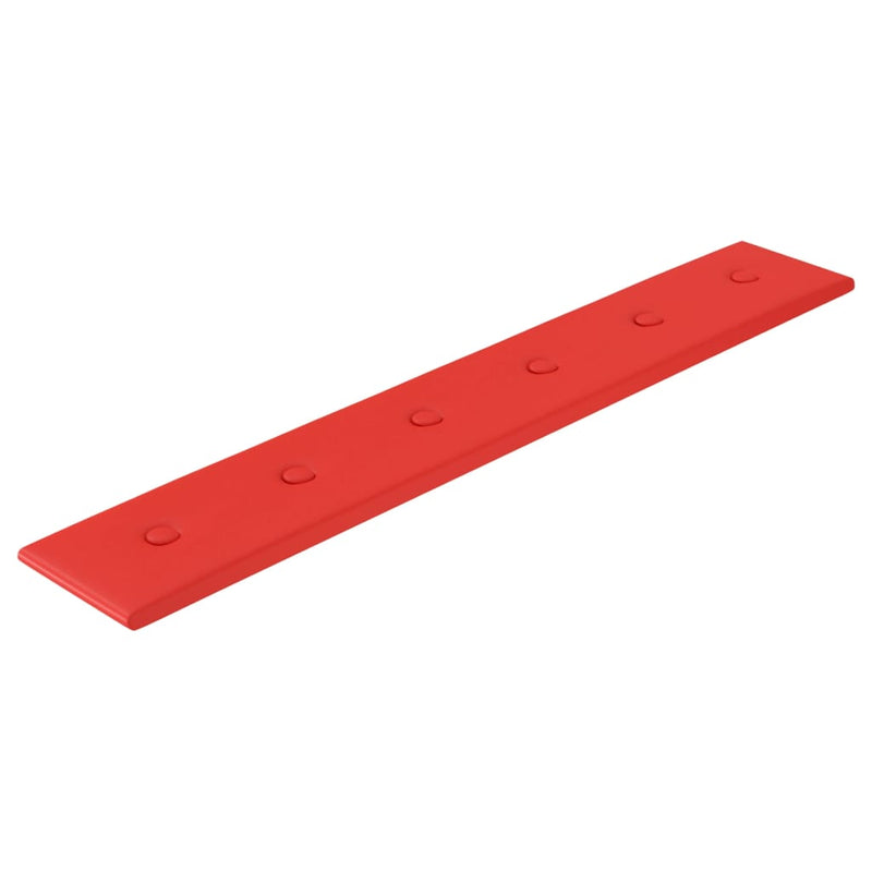 vidaXL 12 db piros műbőr fali panel 90 x 15 cm 1,62 m²
