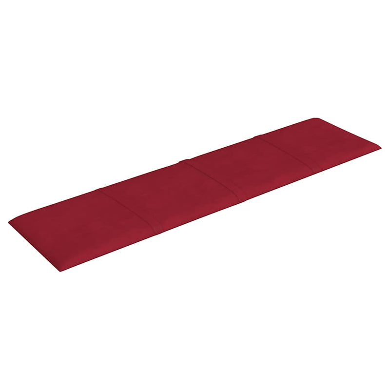 vidaXL 12 db bordó bársony fali panel 60 x 15 cm 1,08 m²