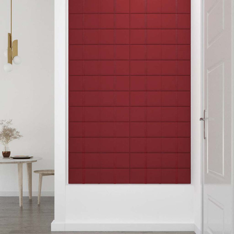 vidaXL 12 db bordó bársony fali panel 60 x 15 cm 1,08 m²