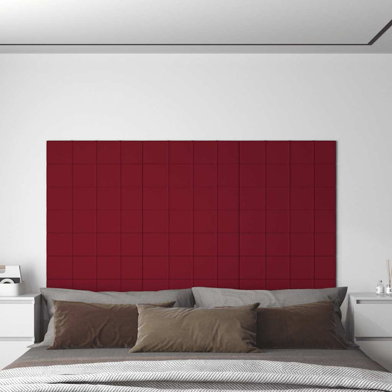 vidaXL 12 db bordó bársony fali panel 60 x 15 cm 1,08 m²