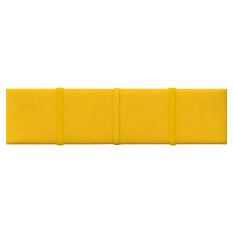 vidaXL 12 db sárga bársony fali panel 60 x 15 cm 1,08 m²