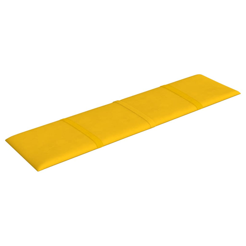 vidaXL 12 db sárga bársony fali panel 60 x 15 cm 1,08 m²