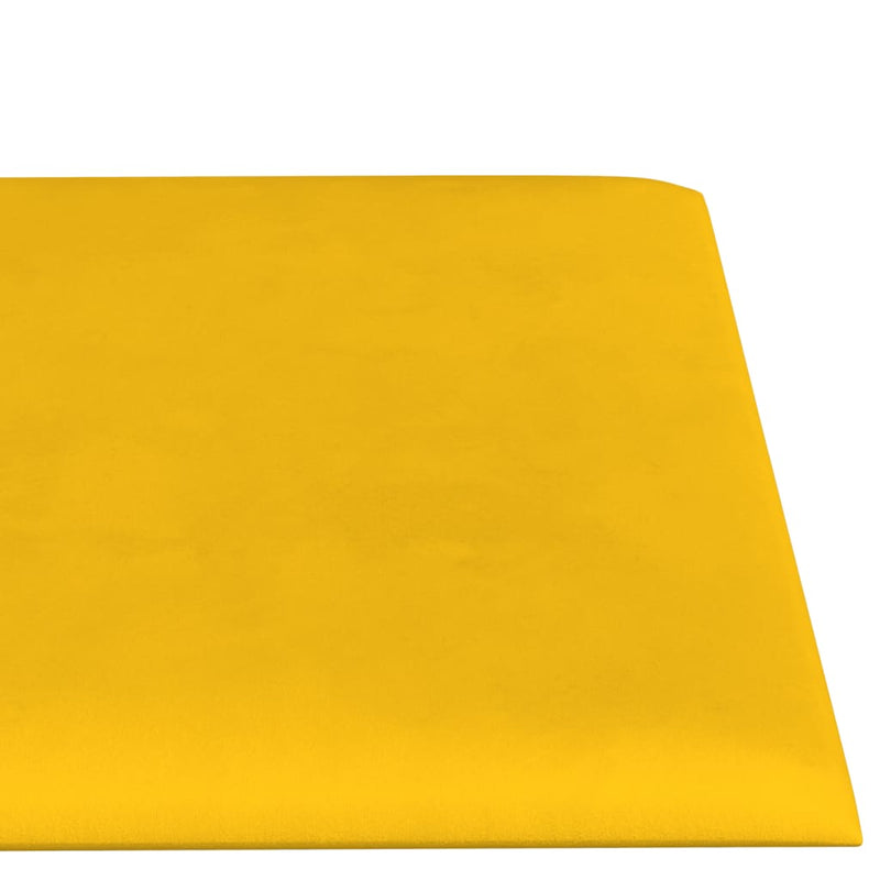 vidaXL 12 db sárga bársony fali panel 60 x 15 cm 1,08 m²