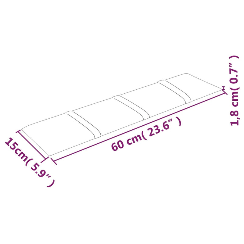 vidaXL 12 db sárga bársony fali panel 60 x 15 cm 1,08 m²