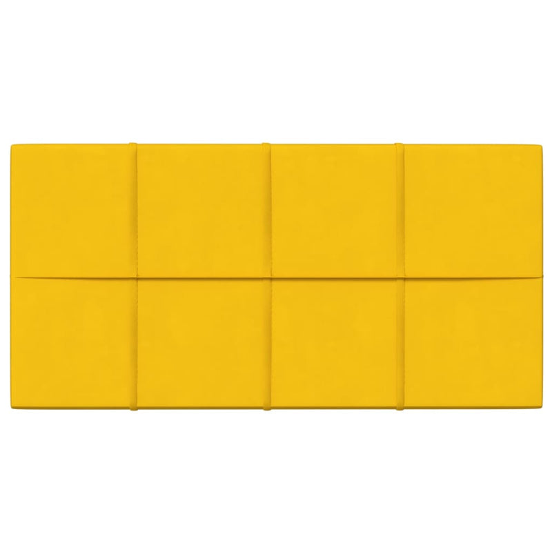 vidaXL 12 db sárga bársony fali panel 60x30 cm 2,16 m²