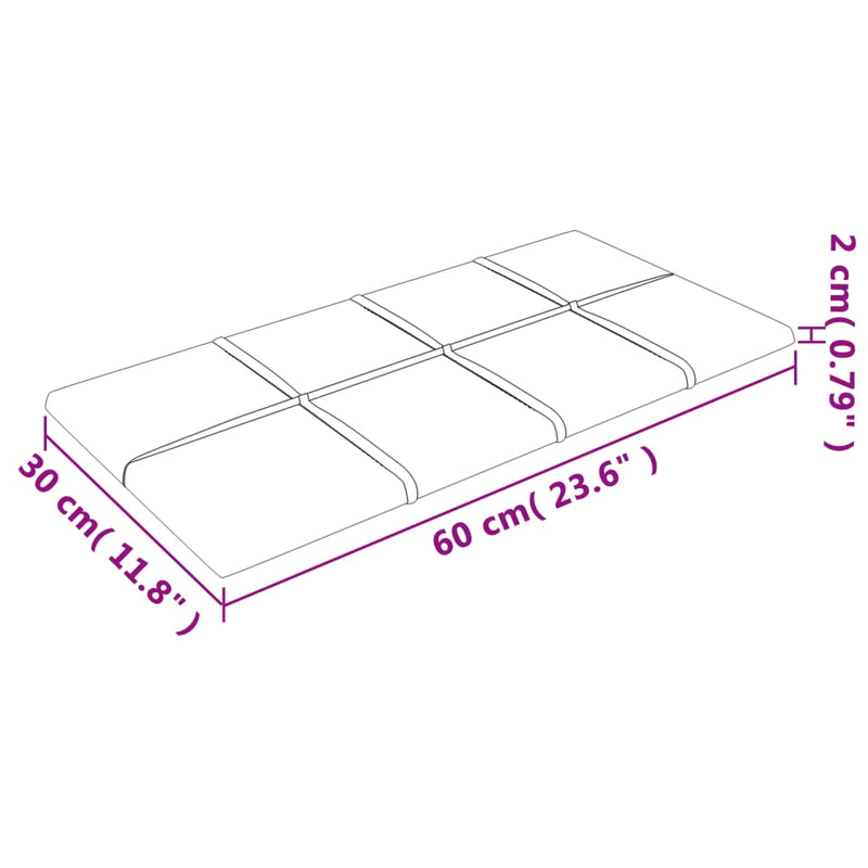 vidaXL 12 db sárga bársony fali panel 60x30 cm 2,16 m²