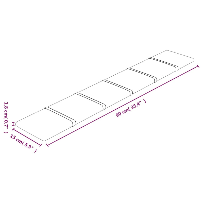 vidaXL 12 db rózsaszín bársony fali panel 90x15 cm 1,62 m²