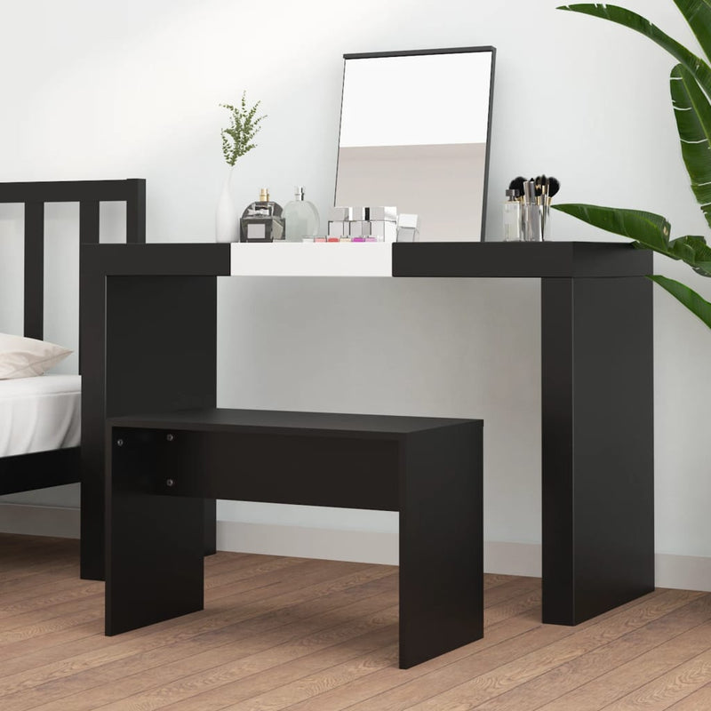 vidaXL fekete szerelt fa fésülködőszék 70 x 35 x 45 cm