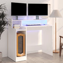 vidaXL fehér szerelt fa íróasztal LED-ekkel 97 x 45 x 90 cm