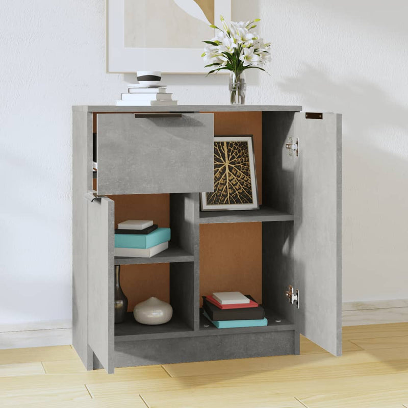 vidaXL betonszürke szerelt fa tálalóasztal 60 x 30 x 70 cm