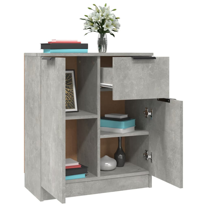 vidaXL betonszürke szerelt fa tálalóasztal 60 x 30 x 70 cm