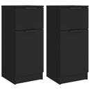 vidaXL 2 db fekete szerelt fa tálalószekrény 30 x 30 x 70 cm