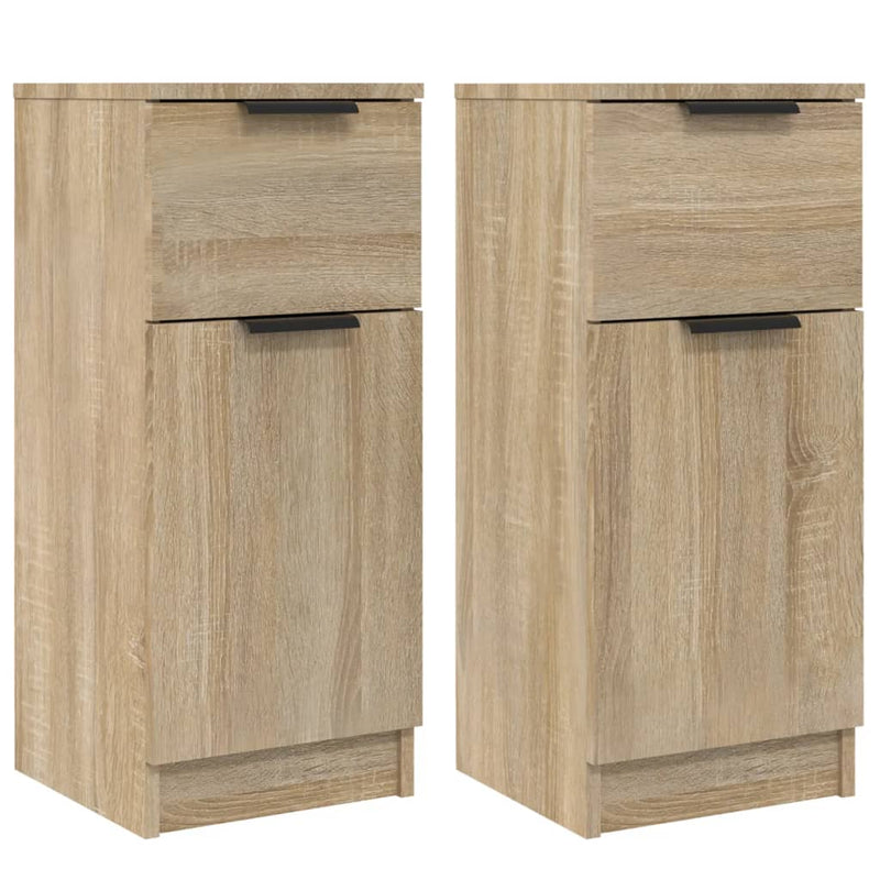 vidaXL 2 db sonoma tölgy színű szerelt fa tálalószekrény 30x30x70 cm