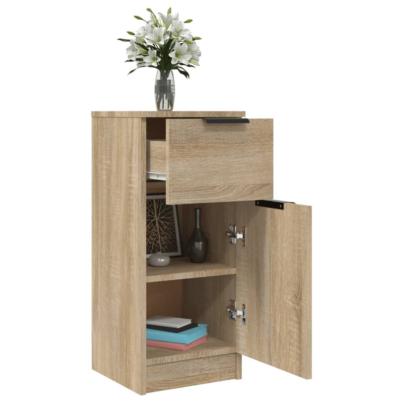 vidaXL 2 db sonoma tölgy színű szerelt fa tálalószekrény 30x30x70 cm