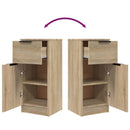 vidaXL 2 db sonoma tölgy színű szerelt fa tálalószekrény 30x30x70 cm