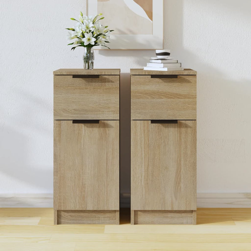 vidaXL 2 db sonoma tölgy színű szerelt fa tálalószekrény 30x30x70 cm