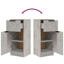 vidaXL 2 db betonszürke szerelt fa tálalószekrény 30 x 30 x 70 cm