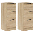 vidaXL 2 db sonoma-tölgyszínű szerelt fa tálalóasztal 30 x 30 x 70 cm