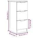 vidaXL 2 db betonszürke szerelt fa tálalóasztal 30 x 30 x 70 cm