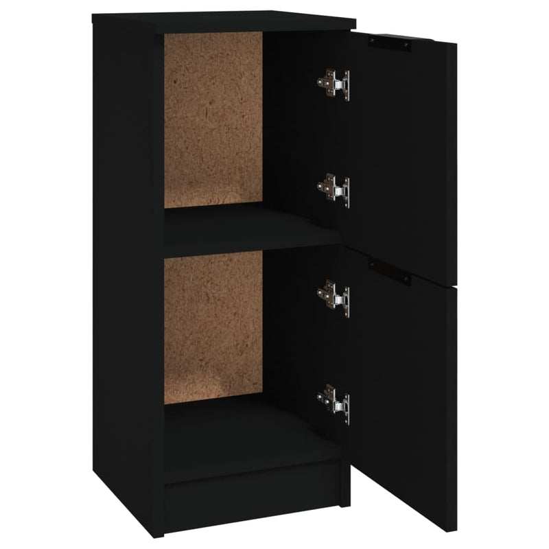 vidaXL 2 db fekete szerelt fa tálalószekrény 30 x 30 x 70 cm