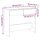 vidaXL fekete szerelt fa tálalóasztal 90 x 36 x 75 cm