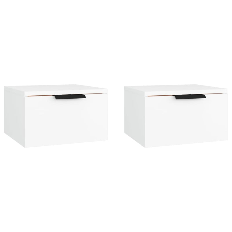 vidaXL 2 db fehér falra szerelhető éjjeliszekrény 34 x 30 x 20 cm
