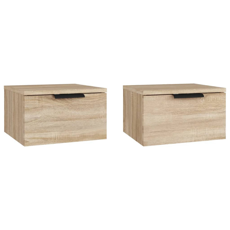 vidaXL 2 db sonoma tölgy falra szerelhető éjjeliszekrény 34x30x20 cm