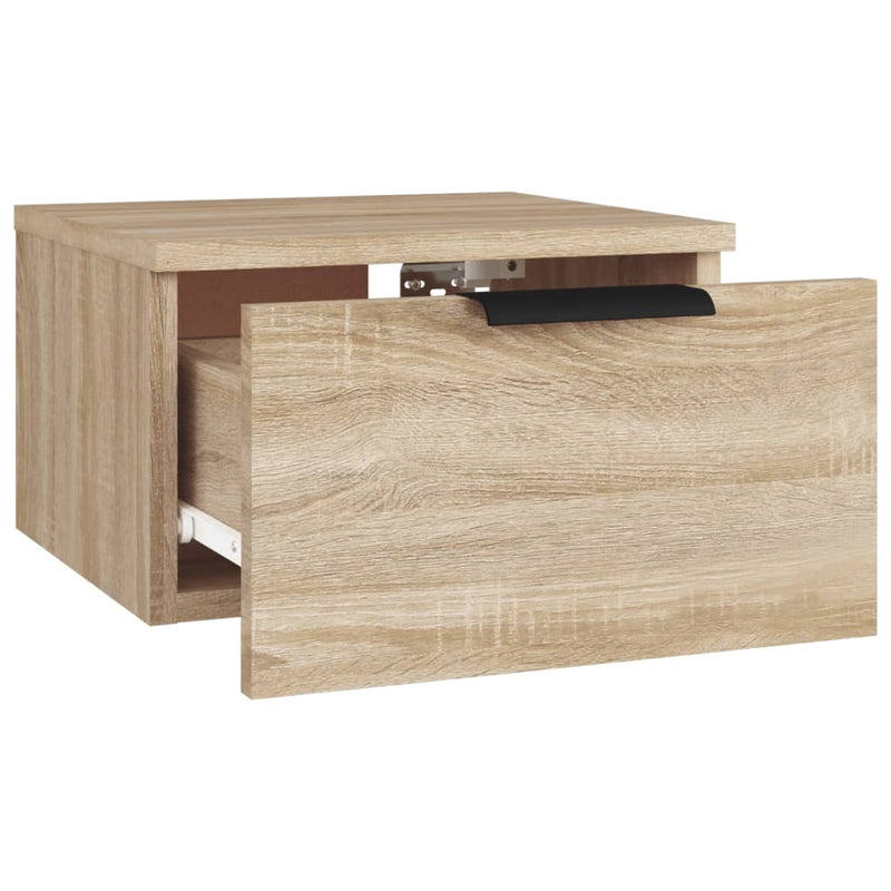 vidaXL 2 db sonoma tölgy falra szerelhető éjjeliszekrény 34x30x20 cm