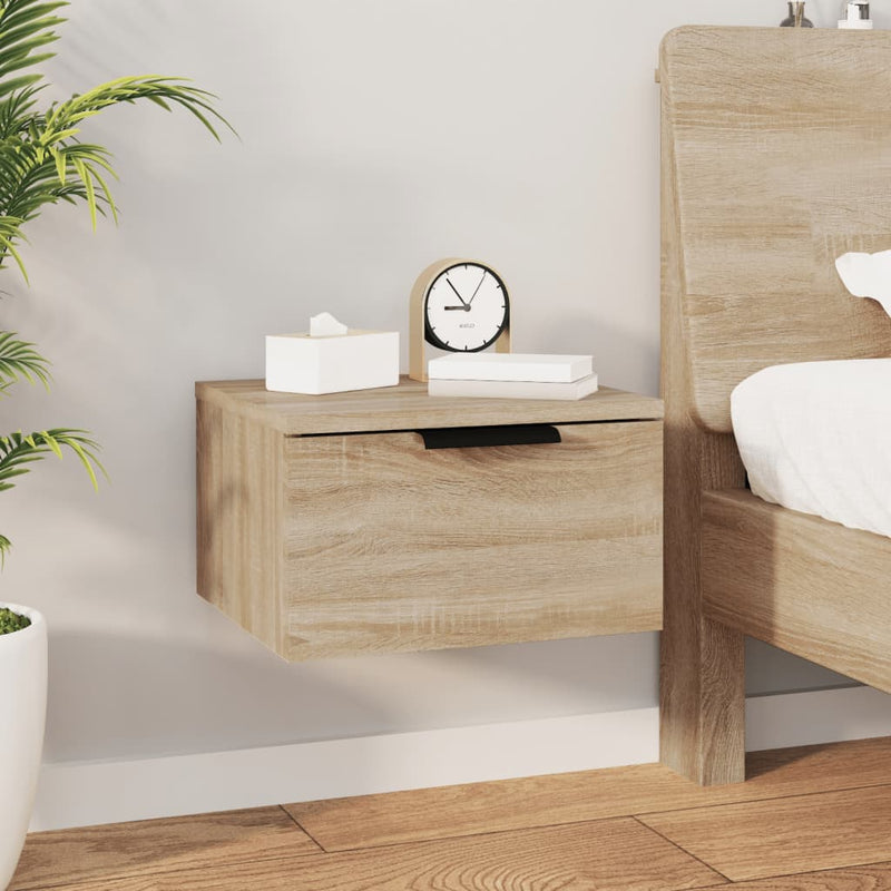 vidaXL 2 db sonoma tölgy falra szerelhető éjjeliszekrény 34x30x20 cm