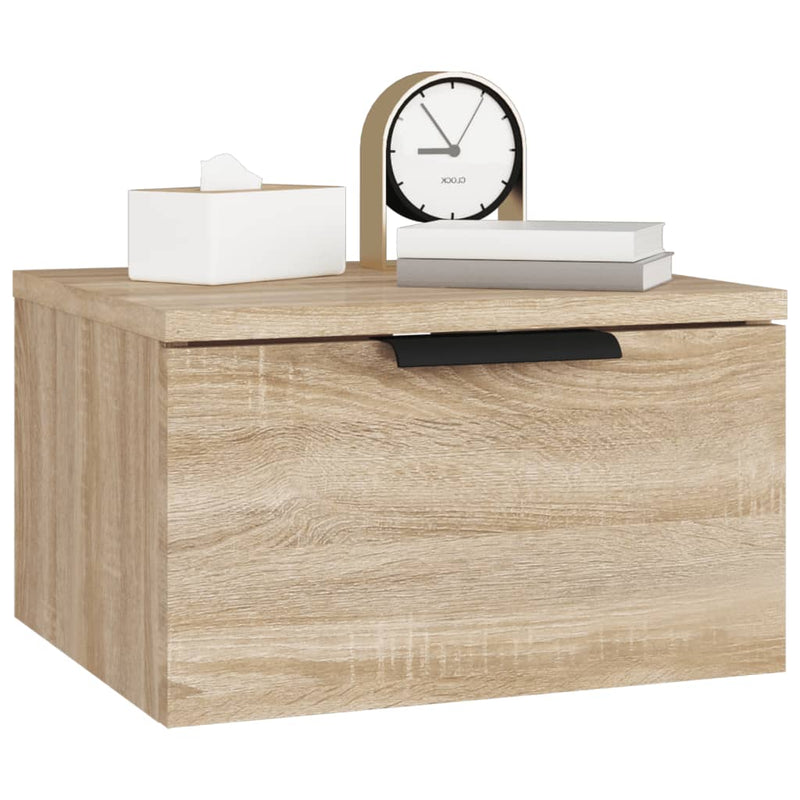 vidaXL 2 db sonoma tölgy falra szerelhető éjjeliszekrény 34x30x20 cm