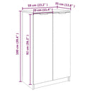 vidaXL betonszürke szerelt fa cipősszekrény 59 x 35 x 100 cm