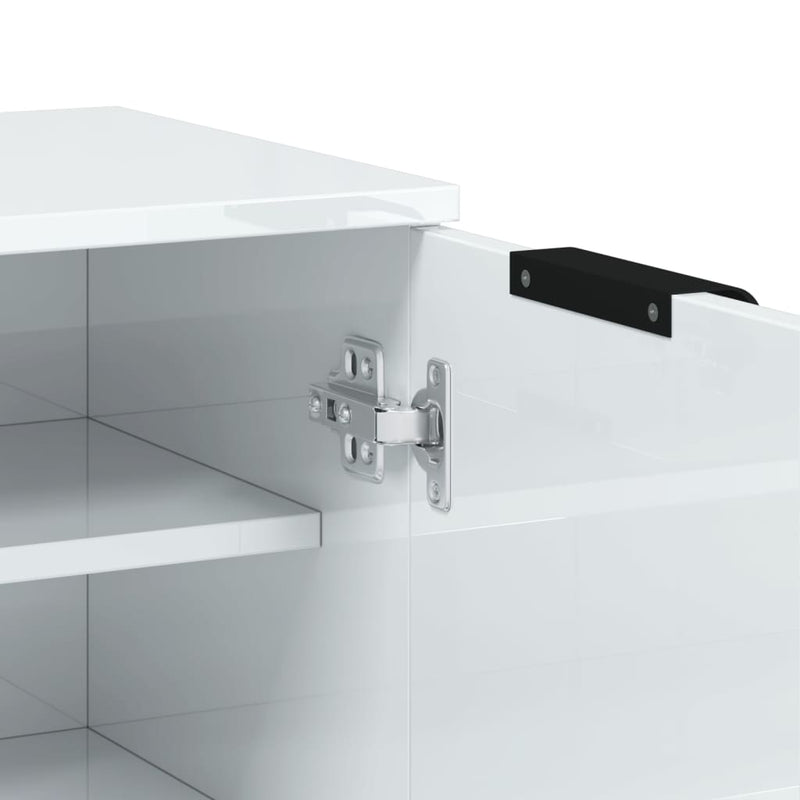 vidaXL magasfényű fehér szerelt fa cipősszekrény 59 x 35 x 100,5 cm