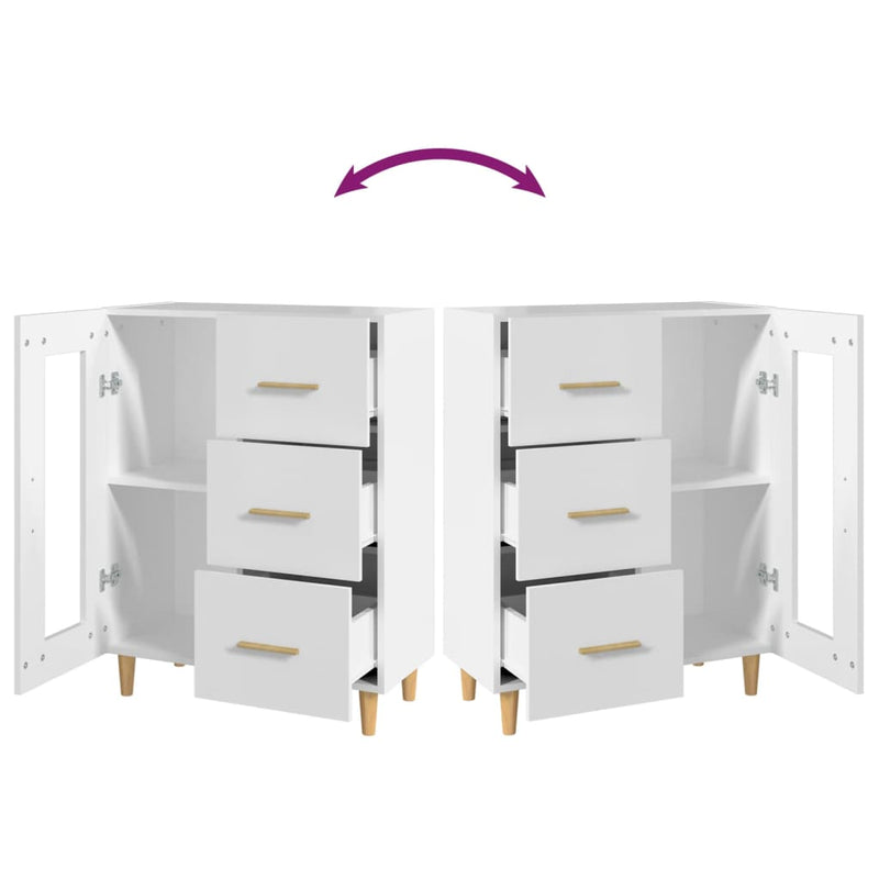 vidaXL fehér szerelt fa tálalószekrény 69,5 x 34 x 90 cm