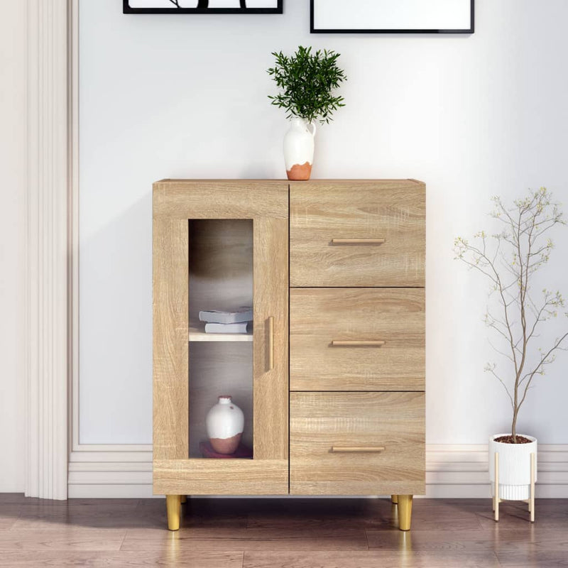 vidaXL sonoma tölgy színű szerelt fa tálalószekrény 69,5 x 34 x 90 cm