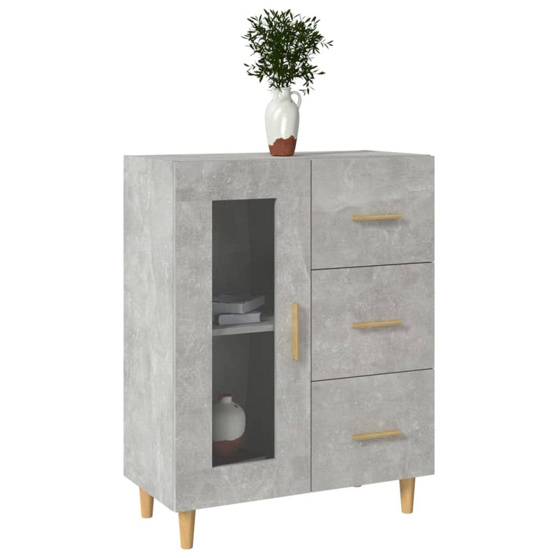 vidaXL betonszürke szerelt fa tálalószekrény 69,5 x 34 x 90 cm