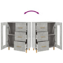 vidaXL betonszürke szerelt fa tálalószekrény 69,5 x 34 x 90 cm