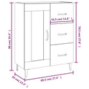 vidaXL fehér szerelt fa tálalószekrény 69,5 x 34 x 90 cm