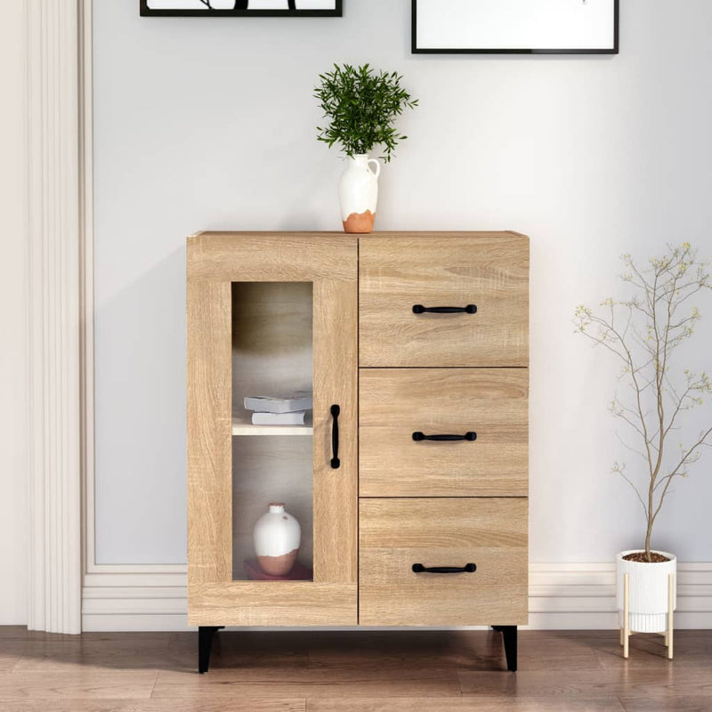 vidaXL sonoma tölgy színű szerelt fa tálalószekrény 69,5 x 34 x 90 cm