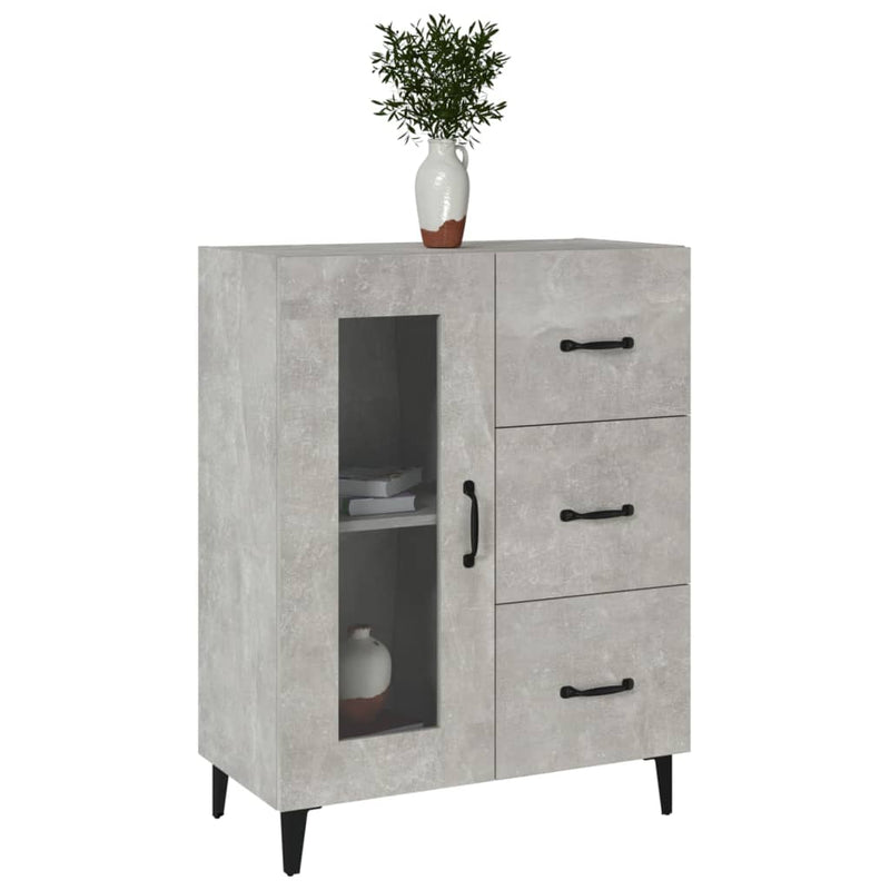 vidaXL betonszürke szerelt fa tálalószekrény 69,5 x 34 x 90 cm