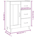 vidaXL betonszürke szerelt fa tálalószekrény 69,5 x 34 x 90 cm