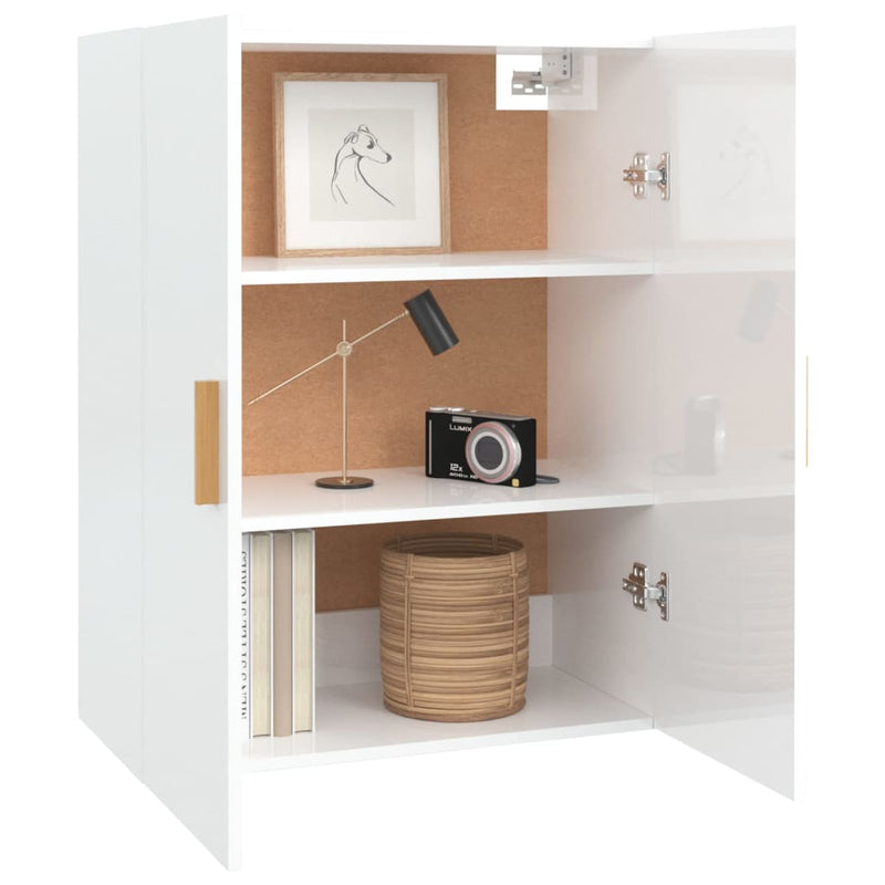 vidaXL magasfényű fehér faliszekrény 69,5 x 34 x 90 cm