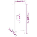 vidaXL betonszürke szerelt fa tálalószekrény 34,5 x 34 x 90 cm