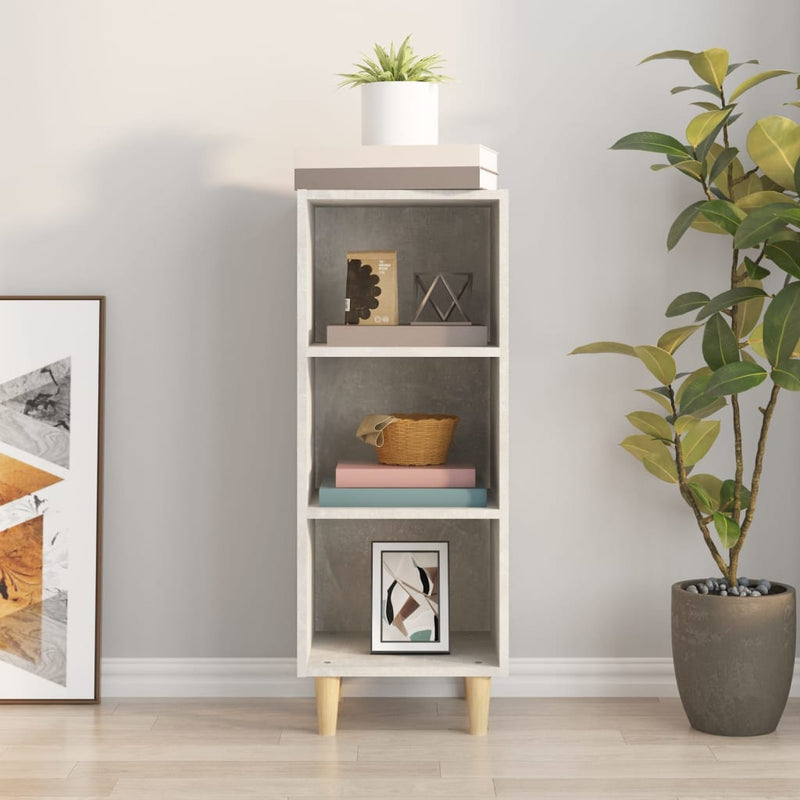 vidaXL betonszürke szerelt fa tálalószekrény 34,5 x 32,5 x 90 cm