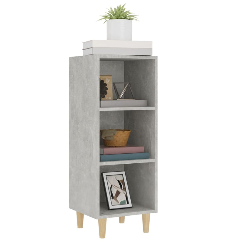 vidaXL betonszürke szerelt fa tálalószekrény 34,5 x 32,5 x 90 cm