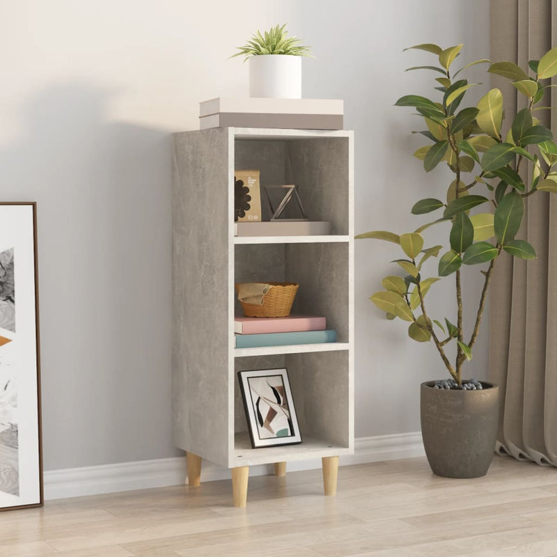 vidaXL betonszürke szerelt fa tálalószekrény 34,5 x 32,5 x 90 cm
